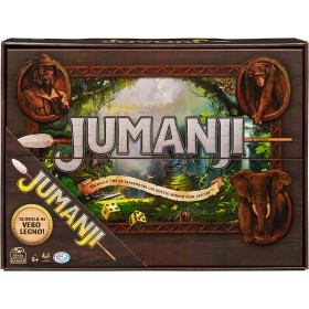 Editrice Giochi 6062356 Jumanji Il Gioco in legno massiccio il classico gioco da tavolo di avventura per famiglie e bambini