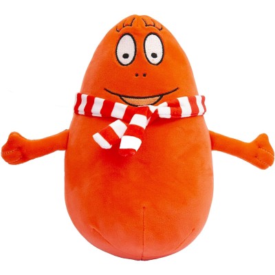 Barbapapà BAP43100 Peluche Barbaforte Morbidoso E Soffice con Sciarpa A Righe Bianca E Rossa