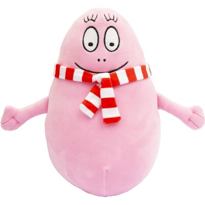 Barbapapa BAP43900 Peluche Barbapapà Morbidoso E Soffice con Sciarpa A Righe Bianca E Rossa