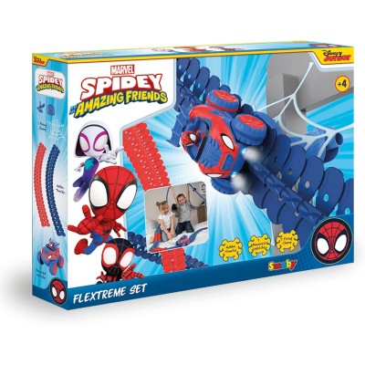 Smoby 7600180918 Spidey FleXtreme Set 4.4 m di pista con 1 auto spidey e batterie incluse