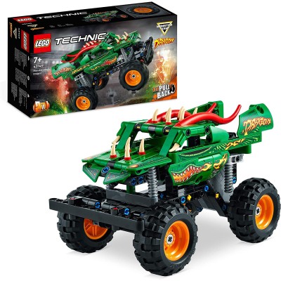 LEGO Technic 42149 Monster Jam Dragon Set 2in1 con Pull-Back Auto Offroad Monster Truck e Macchina Buggy