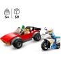 LEGO City 60392 Inseguimento sulla Moto della Polizia con Modello di Auto da Corsa e 2 Minifigure