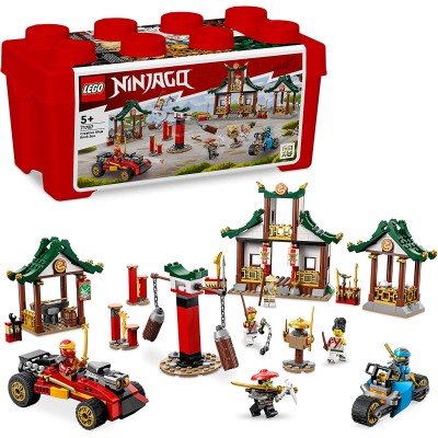 LEGO NINJAGO 71787 Set Creativo di Mattoncini Ninja Scatola Porta Giochi per Costruire Dojo, Macchina e Moto con 6 Minifigure