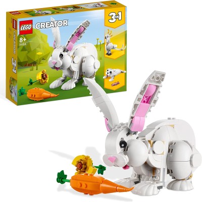 LEGO Creator 31133 Coniglio Bianco Set 3in1 in Mattoncini Coniglietto Foca e Pappagallo