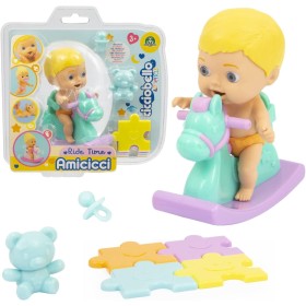 Cicciobello CC010100 Amicicci Ride Time Tenero Mini Personaggio con Tappetino e Orsetto e Cavallo a Dondolo