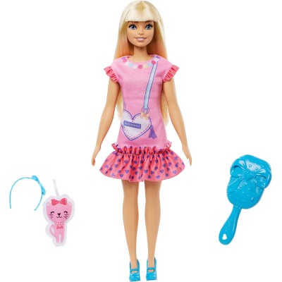 Mattel HLL19 Barbie La Mia Prima Bambola Alta 34 cm con Busto Morbido e Arti snodati, Accessori e Cucciolo