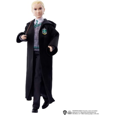 Mattel HMF35 Harry Potter - Draco Malfoy con uniforme di Hogwarts Casa  Serpeverde e la sua bacchetta