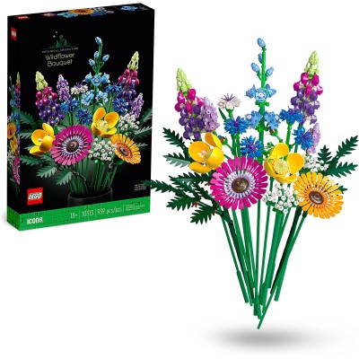 LEGO Icons 10313 Bouquet Fiori Selvatici Finti con Papaveri e Lavanda Artificiali Hobby Creativo per Adulti Botanical Collection