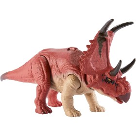 Mattel HLP16 Jurassic World Ruggito Selvaggio Diabloceratopo snodato con suoni e mossa d'attacco