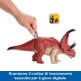 Mattel HLP16 Jurassic World Ruggito Selvaggio Diabloceratopo snodato con suoni e mossa d'attacco