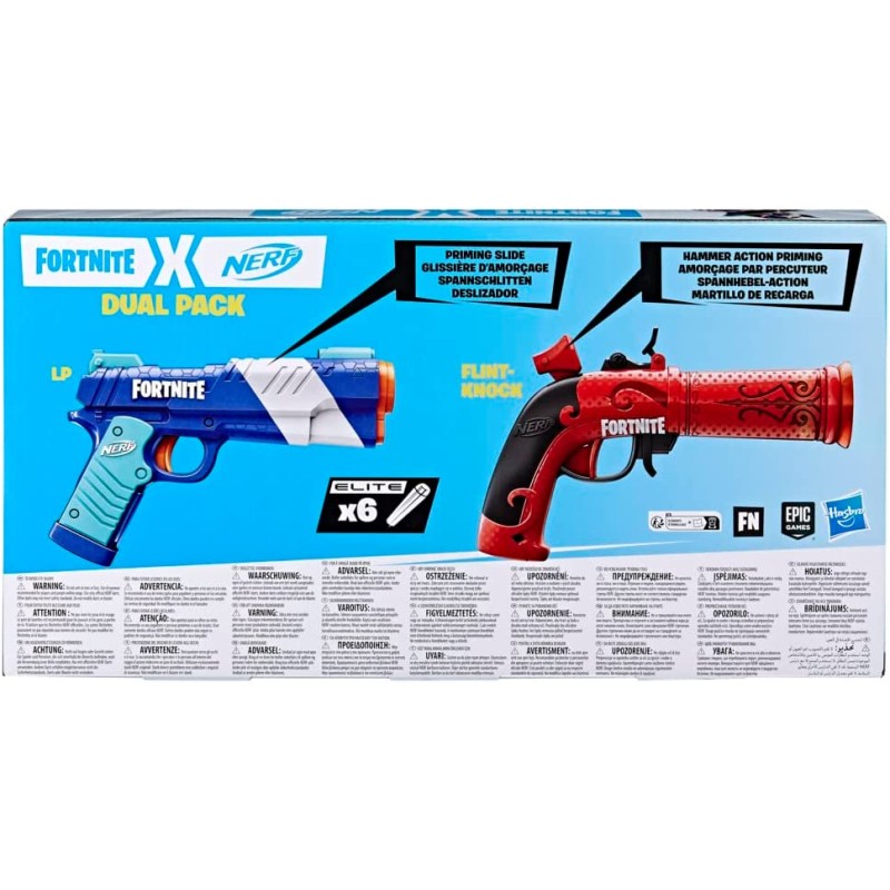 Hasbro F6243 Nerf Fortnite Dual Pack con 2 blaster Fortnite e 6 dardi Nerf  Elite