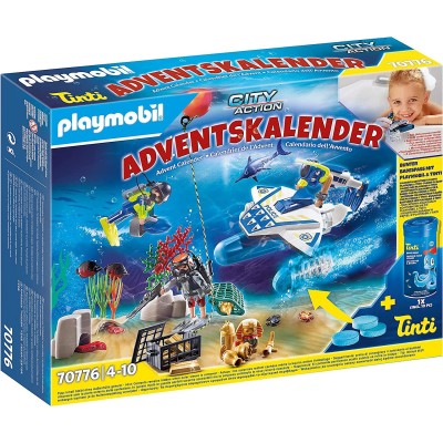 Playmobil 70776 Calendario dell'Avvento Divertente Missione di immersione della polizia