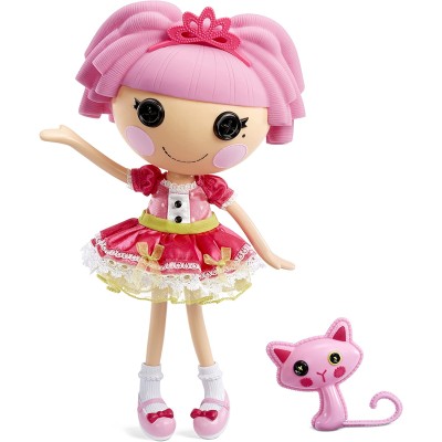Lalaloopsy Jewel Sparkles 33cm con gatto persiano Bambola principessa con vestito rosa e scarpe