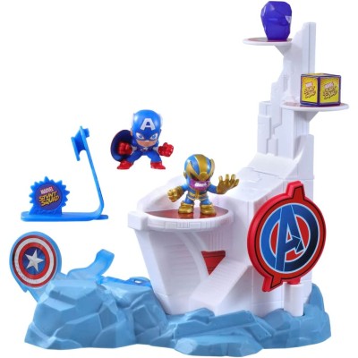 Hasbro ‎F7059 Marvel Stunt Squad Tower Smash con Captain America e Thanos