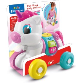 Clementoni 17803 Baby Unicorno Sempre con Me Animale da Tirare interattivo Bambini 6 Mesi Made in Italy