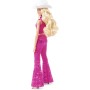 Mattel HPK00 Barbie The Movie 2023 Margot Robbie Barbie da collezione con abito western rosa e cappello da cowboy