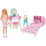 Mattel HPT55 Barbie Set Camera da letto con bambola in pigiama rosa e oltre 20+ accessori