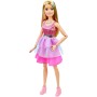 Mattel HJY02 Barbie con capelli biondi alta 71 cm con abito rosa scintillante, collana e tanti accessori