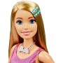 Mattel HJY02 Barbie con capelli biondi alta 71 cm con abito rosa scintillante, collana e tanti accessori