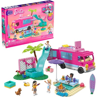 MEGA HPN80 Barbie Camper dei Sogni da 580 pezzi include 4 mini bambole e tanti accessori