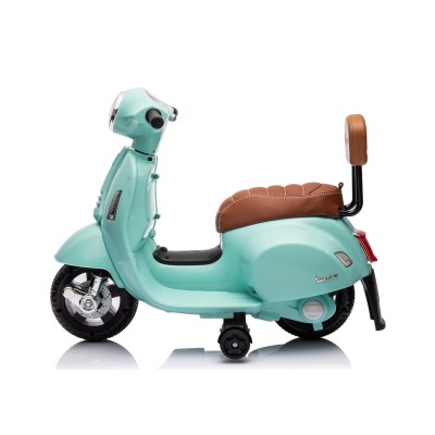 Piaggio Mini Vespa GTS Elettrica per Bambini con Sedile in Pelle Batteria 6Volt