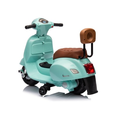 Piaggio Mini Vespa GTS Elettrica per Bambini con Sedile in Pelle Batteria 6Volt