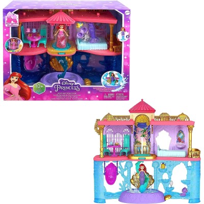 ​Mattel HLW95 Disney Princess Il Castello dei Due Mondi di Ariel componibile con mini bambola e 12 accessori