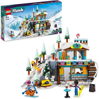 LEGO Friends 41756 Pista da Sci e Baita con 3 Mini Bamboline e volpe
