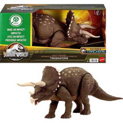 Mattel HPP88 Jurassic World habitat Defender Triceratops con dino Trackers