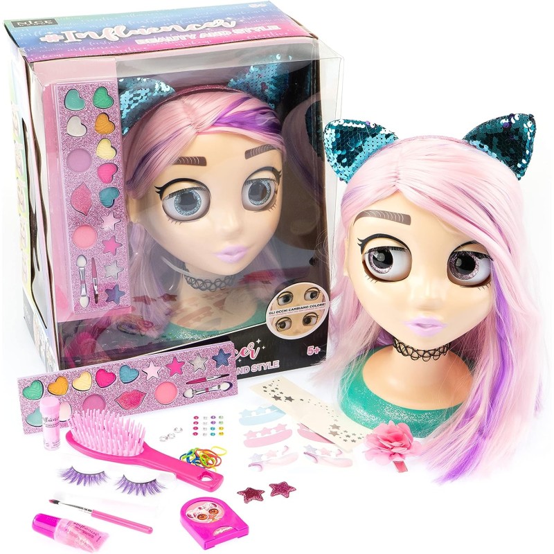 Nice Group - Influencer Make Up Heart, Cofanetto Trucchi a Forma di Cuore con Ombretti, Lucidalabbra, Blush per Bambini