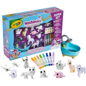CRAYOLA 74-7502 Washimals super set di adesivi pennarelli lavabili per colorare e ricolorare