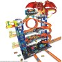 Mattel HKX48 Hot Wheels City Mega Garage Playset con quattro livelli e drago divora auto