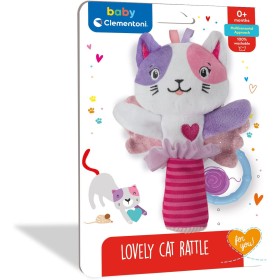 Clementoni 17784 Lovely Cat Rattle di Morbido Peluche per sviluppare capacità Motorie e Sensoriali