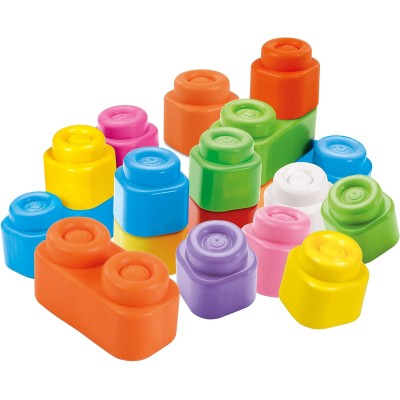 Clementoni 17878 Clemmy Soft Sacca 40 Set Costruzioni Mattoncini Morbidi Gioco Sensoriale 100% Lavabili