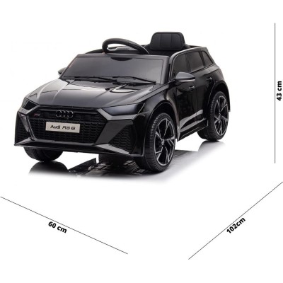 Auto Elettrica Macchina per Bambini 12V Audi RS 6 con Sedile Pelle e Telecomando