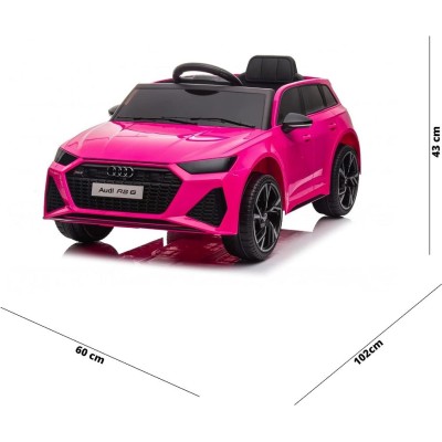 Auto Elettrica Macchina per Bambini 12V Audi RS 6 con Sedile Pelle e Telecomando