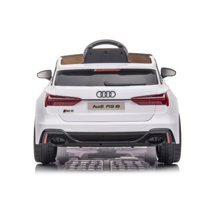 Auto Elettrica Macchina per Bambini 12V Audi RS 6 con Sedile Pelle e Telecomando