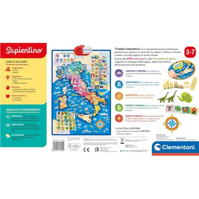 Clementoni 16445 Sapientino La Mappa Poster Interattivo Cartina Italia  Politica Educativo