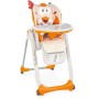 Chicco 0792059 Seggiolone Polly 2Start  Regolabile 4 Ruote e Chiusura Compatta Fancy Chicken Arancione