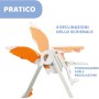 Chicco 0792059 Seggiolone Polly 2Start  Regolabile 4 Ruote e Chiusura Compatta Fancy Chicken Arancione