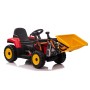 Trattore Elettrico 12V per Bambini Cavalcabile con Pala Meccanica Ruspa Scavatrice e Rimorchio