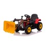 Trattore Elettrico 12V per Bambini Cavalcabile con Pala Meccanica Ruspa Scavatrice e Rimorchio