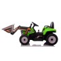 Trattore Elettrico 12V per Bambini Cavalcabile con Pala Meccanica Ruspa Scavatrice e Rimorchio