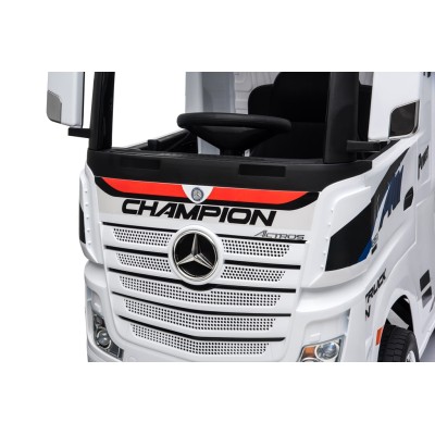 Camion Elettrico Mercedes Actros per Bambini 12V con Sedile in Pelle Telecomando Full Optional