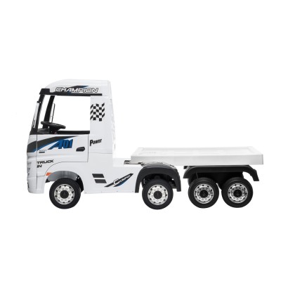 Camion Elettrico Mercedes Actros per Bambini 12V con Rimorchio Sedile in Pelle Telecomando Full Optional