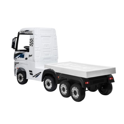 Camion Elettrico Mercedes Actros per Bambini 12V con Rimorchio Sedile in Pelle Telecomando Full Optional