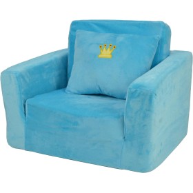 Poltroncina Letto per Bambini Soffice Poltrona Rilassante Morbida in Peluche con Cuscino