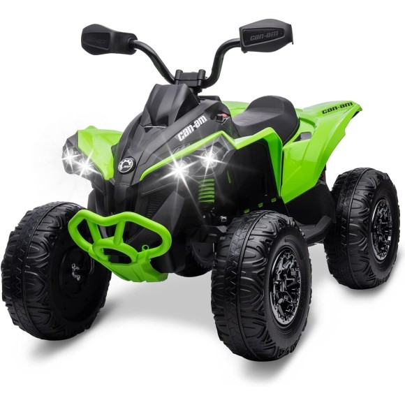 Super Quad con Licenza Ufficiale Can-Am Renegade 12V ATV con Sedile in Pelle Telecomando Ammortizzatori e Cinture di Sicurezza