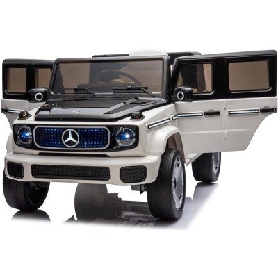 Macchina Elettrica per Bambini 12V Mercedes EQG 63 con 4 Motori, Ruote in Gomma, Telecomando, Sedile in Pelle, Porte Apribili