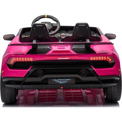 Auto Elettrica Macchina per Bambini 24V Lamborghini Huracan Spyder 2 Posti con Sedile in Pelle e Ruote in Gomma
